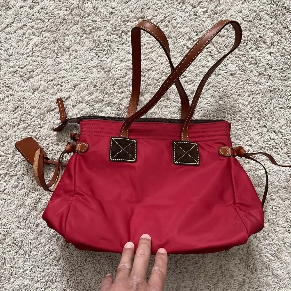 Dooney & Bourke Vintage Betty Tote Dual Handle Satchel, Nylon w/Leather Accents